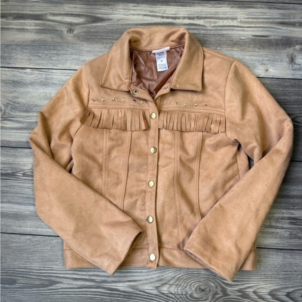 Little Lass Cowgirl Jacket Light Brown With Snap Button Down Girl’s Size 14